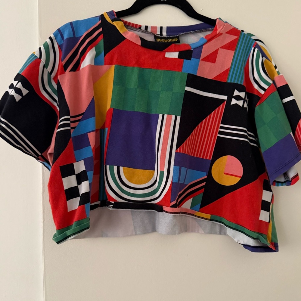 Nooworks Ansley Print Geometric Crop Top